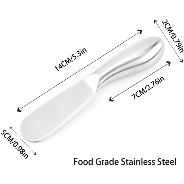2-delad smörkniv, ost- och smörspridare, rostfritt stål S