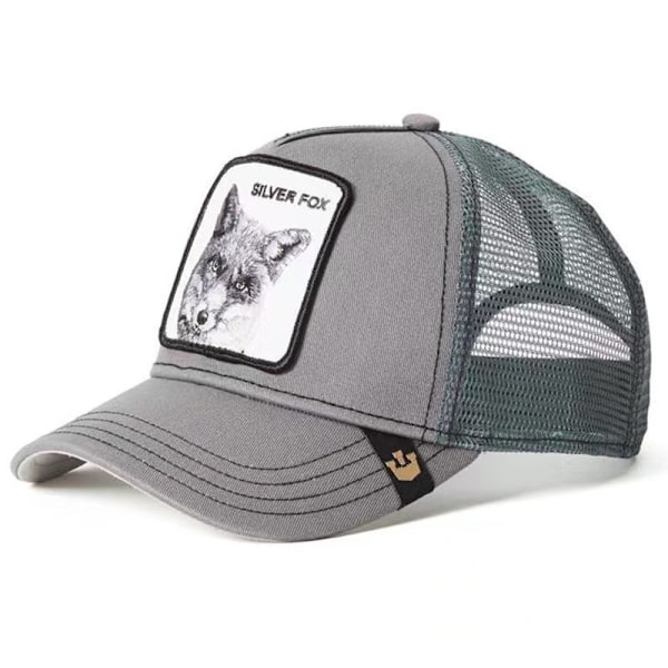 Sort Panter Mesh Cap til Voksne Sommer Baseball Cap Trucker Cap Gray Fox