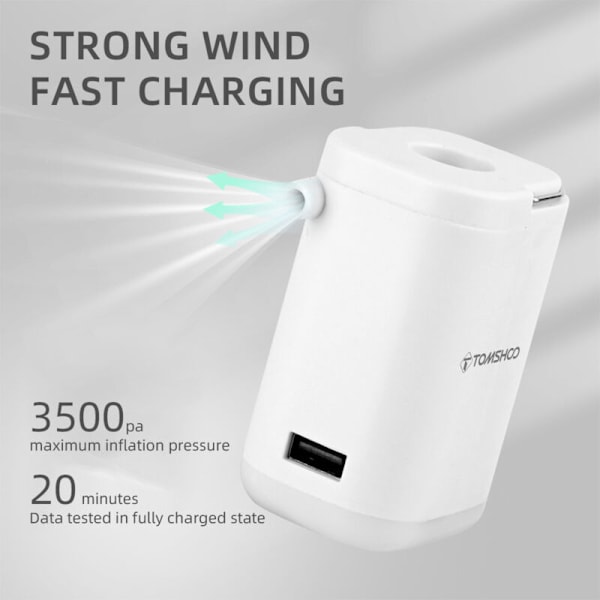 Mini sähköinen ilmapumppu puhallettaville tuotteille 4 in 1 kannettava retkeilyilmapumppu sisäänrakennetulla valolla varavirtalähde nopea täyttö ja tyhjennys pieni pumppu, DUBUNS