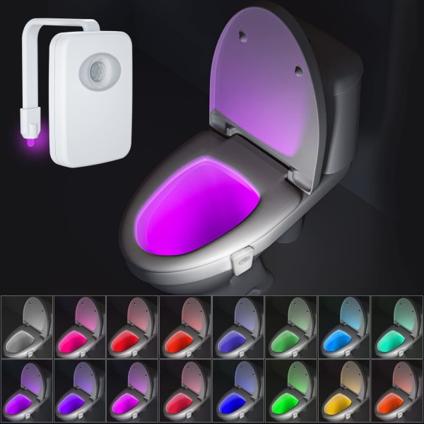 8-farvet toilet LED-lys - toiletlys inde i toilettet