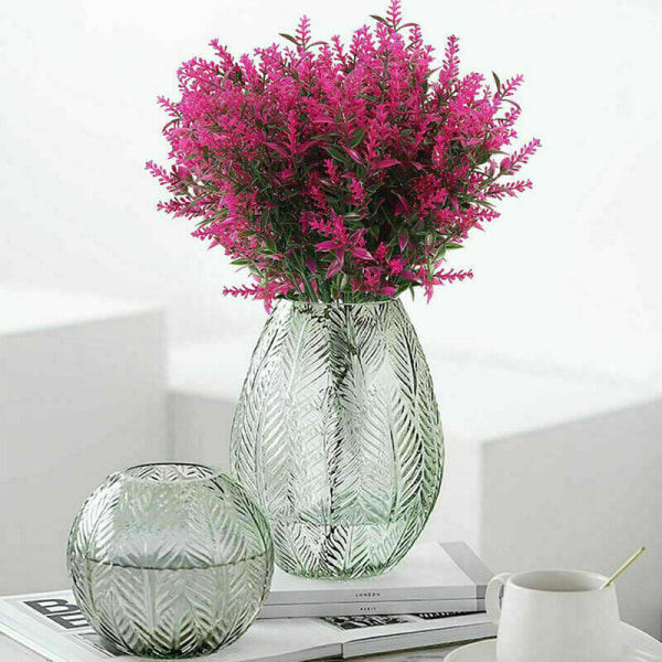 Kunstige lavendelblomster, kunstig blomsterbuketdekoration, falske kunstige planter til indendørs udendørs bryllup Have D