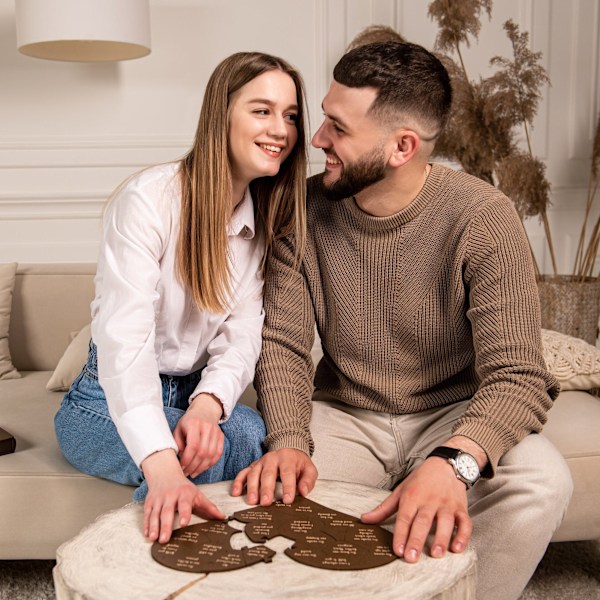 20 grunde til, hvorfor jeg elsker dig Hjertepuslespil i træ - Valentinsdagsgave til ham, hende, par - bryllupsdagsgave til kone, mand