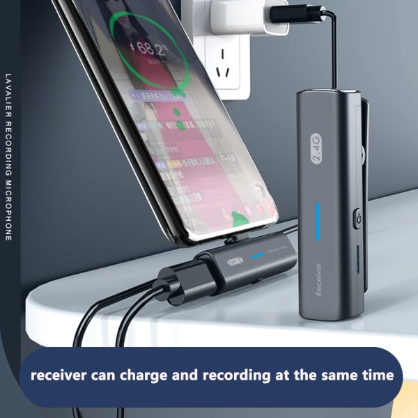 Lavalier Mikrofon Trådløs USB-C Klippmikrofon