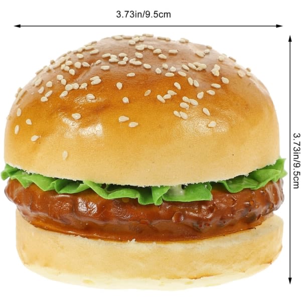 Galaxy Konstgjord PU Realistisk Burger Statyett Mat Bröd Modell Fotografi Rekvisita för köksfestinredning
