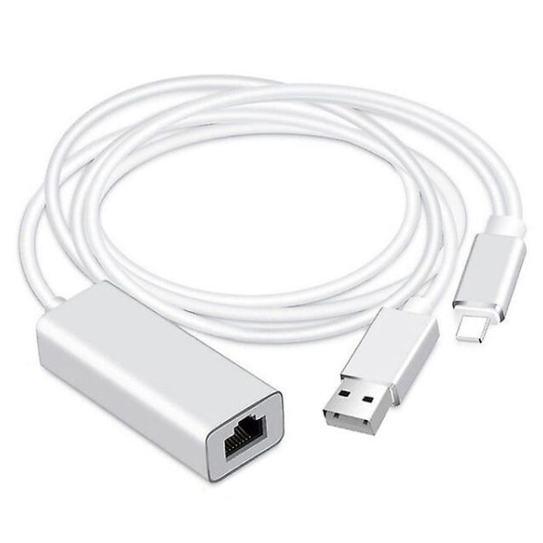 iOS Telefon Ethernet Adapter til RJ45 Trådløst LAN-nettverk Ladingskabel for iPhone 11 12 Pro X Xs Max Xr 6 7 8 iPad Internett