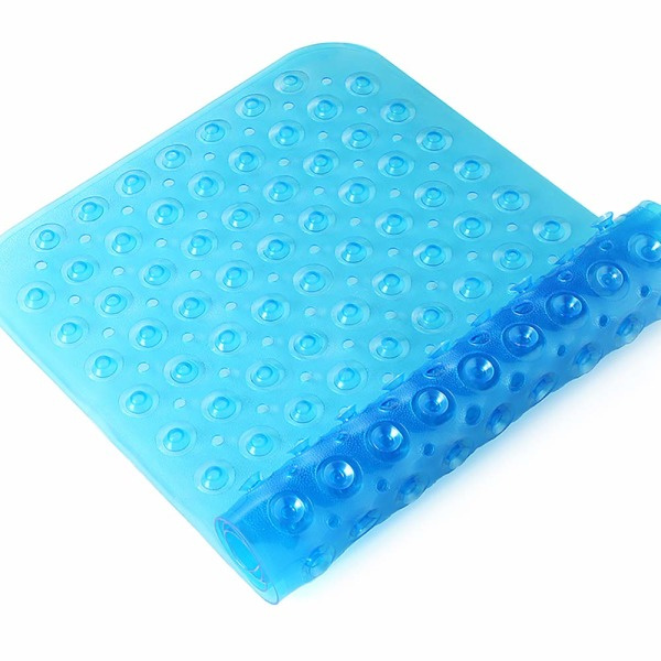 Suihkumatto, liukumaton kylpymatto 200 imukupilla PVC-kylpyammematto extra pitkä 101x40,5 cm kylpyhuoneeseen, hotelliin, lemmikkieläinten suihkuun (kirkkaanharmaa)