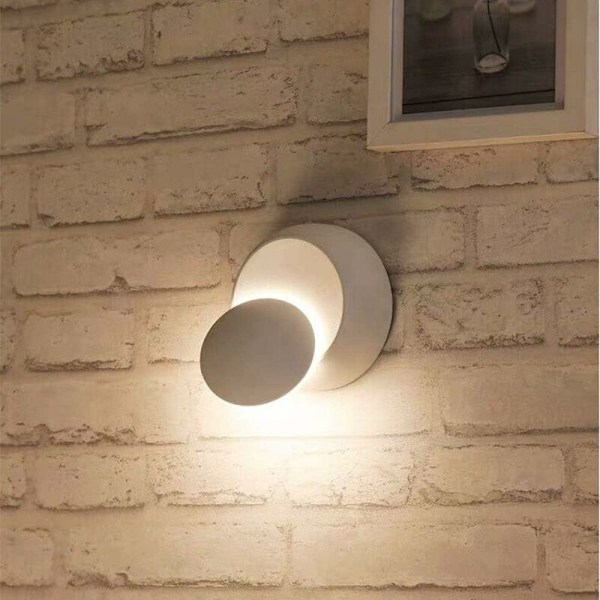 Hvite Innendørs Vegglamper LED Vegglampe 5W Moderne Varmhvit Vegglampe Kreativ 2 i 1 Jern Vegglampe Led Lampe (Hvit)
