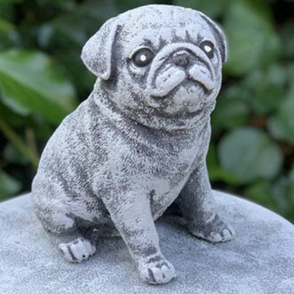 Mops-patsas Puutarhakoriste Simuloitu Pennu Resin-koriste Kotipuutarhan Koristeluun