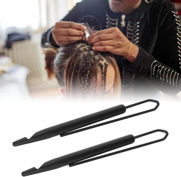 Dreadlocks-nåler - 2 stk. - Profesjonelt heklesett - Dreadlocks-extensions heklesett - Ergonomisk heklekrok for dreadlocks - Krokverktøy