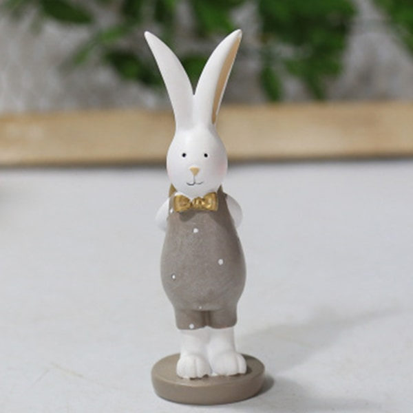 1 par Kaninfigur Ornament Mikrolandskab Statue Påskedekoration