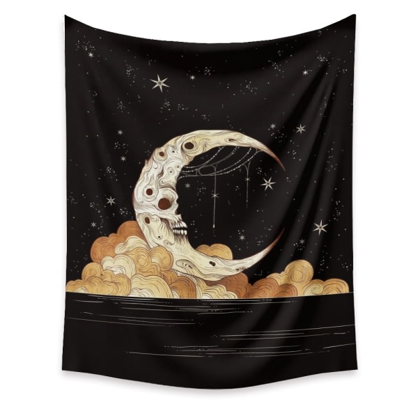 Tarot Moon Tapestry Vägghängande Guld Starry Stars Tapestry för sovrumsmåne (GT320003, 51 X 59 tum)