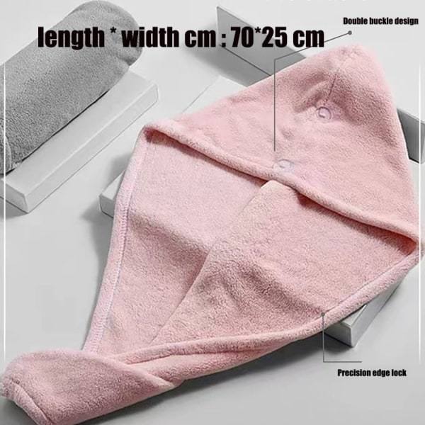 TG Mikrofiber Hårhanddukswrap Torkande Hårhatt GRÅ GRÅ