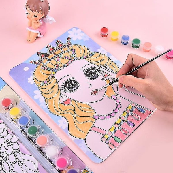 Galaxy 4 st Make-up flickor som passerar familjens leksaker, handgjorda målningar (slumpmässig stil)