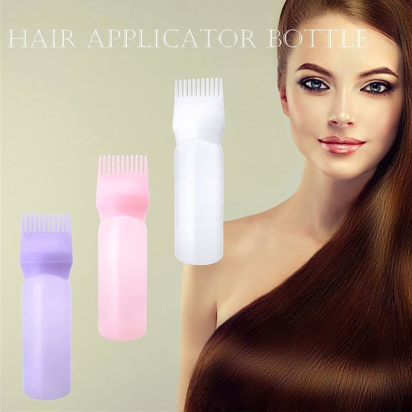 TG Hiusjuuren kampa-applikaattoripullo hiusjuuren kampaväri-applikaattoripullo, jossa kaltevuus vaaleanpunainen + valkoinen + violetti