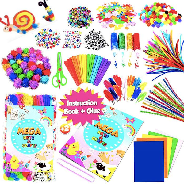 Mega pysselset - Piprensare, rörliga ögon, bollar Multicolor multifärg