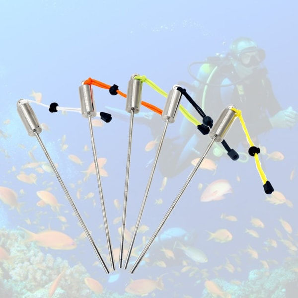 Rustfrit Stål Dykpeker Scuba Dykning Hummer Kittling Pointer Undervands Shakers Støjmager Scuba Dykstav Stang Orange