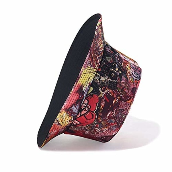 Quanhaigou Bucket Hat för Män Kvinnor, Packbara Vändbara Tryckta Solhattar, Fiskehatt för Utomhus Sommarresor Vandring Strand