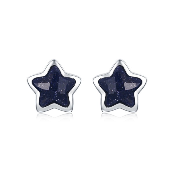 s925 sterlinghopea flash diamant stjärnörhängen söt liten örsnibb femuddig stjärna små dam örhängen