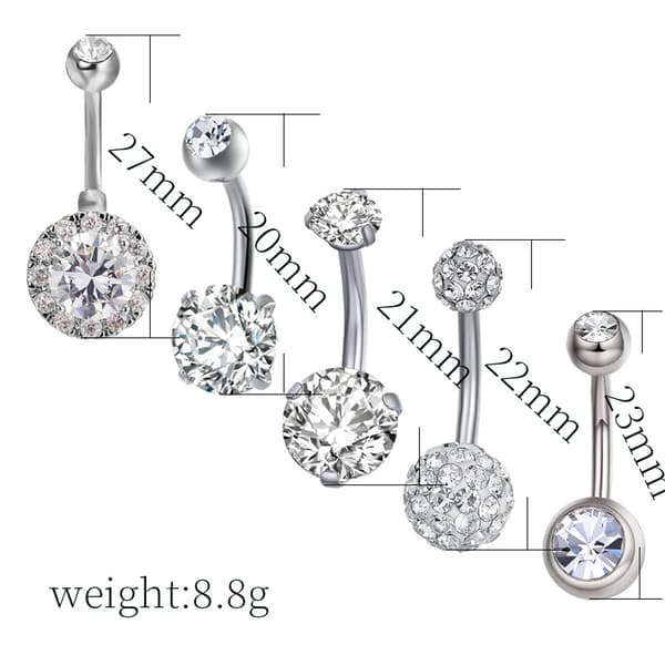 Navelpiercing 5 st / set-yux
