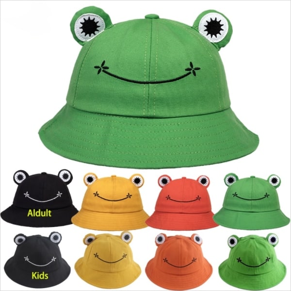 Barn- ja Vanhemmat-Sammakko Bucket Hat Naisille Kesä Syksy Tavallinen Vihreä Aikuinen