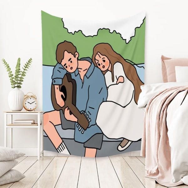 Wekity Tyttö Par Sm? fr?scha gobel?nger Esteettinen Taide Koti Taustakuva Kangas Koriste Lahja (LY023, 51 X 59 tuumaa)