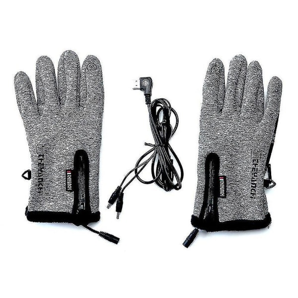 TG USB elektriska uppv?rmda handskar Vintervarma vantar Antisladd Peksk?rm Cykel Cykel Fiskehandskar Grå Temperaturkontroll