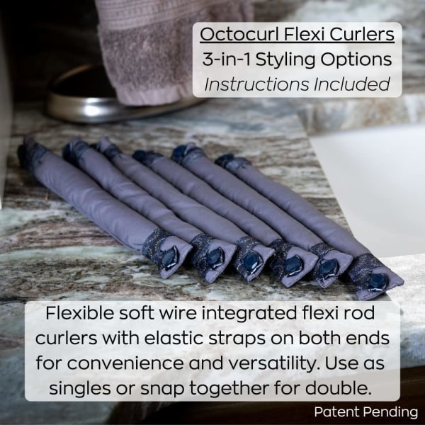 TG Octocurl Flexi Curlers Varmefri Blowout Stave til Varmefri Bomuld Poplin - Forårsregn