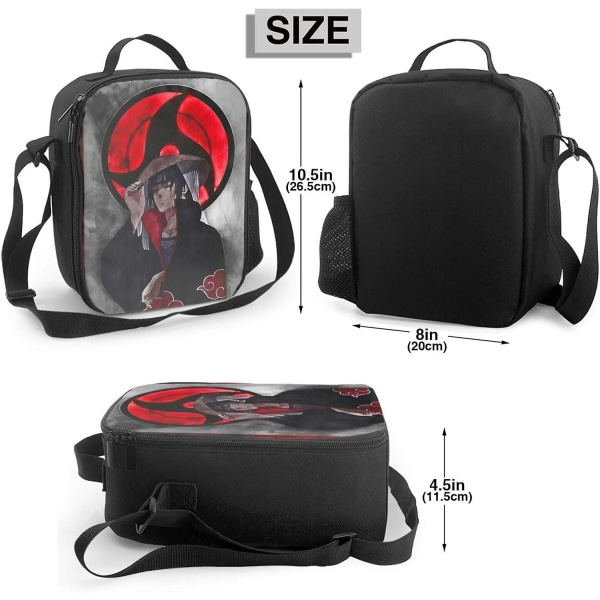 Uchiha Itachi Lounaslaatikko Pehmustetulla Eristetyllä Vuorauksella Lounaslaukku Terminen Jääkaappi Pakkaus Kannettava Olkaimella Vedenkestävä Tote Lounaslaukku Aikuisten Ja Lasten S