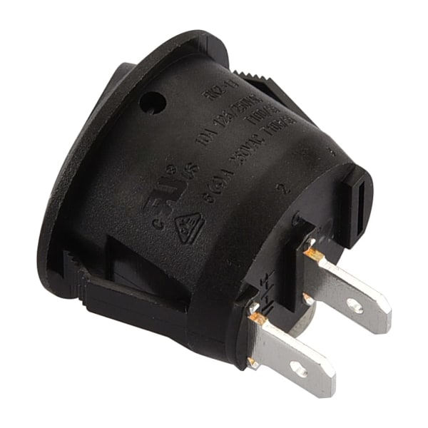 TG Svart - Set med 5 runda vippbrytare - 2 SPST-uttag, 6 A, 250 V