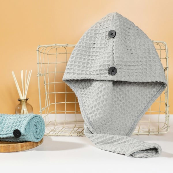 TG Snabbtorkande Hårhanddukspaket, 2-pack Absorberande Snabbgrå