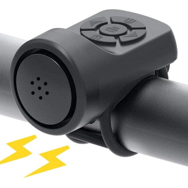 Rubberskin Elektrisk Cykelklocka, Elektronisk Signalhorn Alarm Cykelklocka 120dB, Portabel USB-laddning Cykelhorn med Alarm för MTB Landsvägscykel..DEBUNS