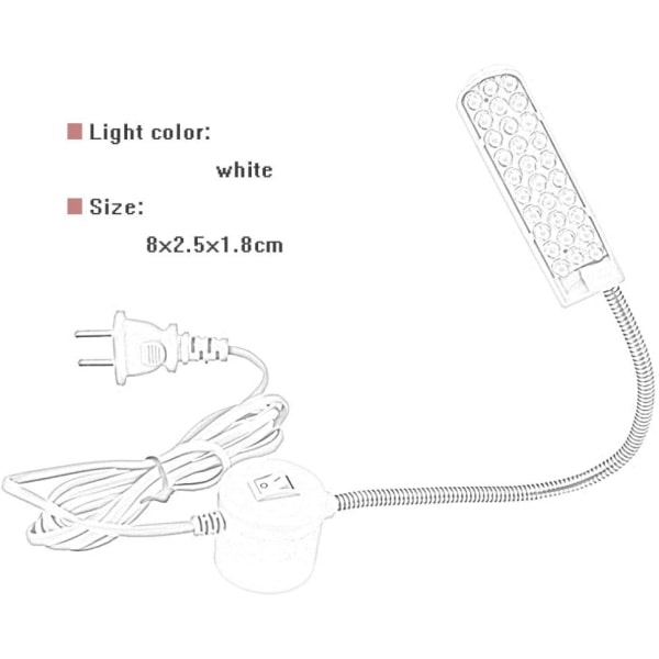 Galaxy Symaskinslys LED Magnetisk Monteringsbase Svanehalsarm 30 LED-dioder