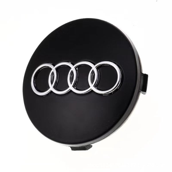 4 nya 60 mm svarta Audi aluminium navkapslar, märken Emblem