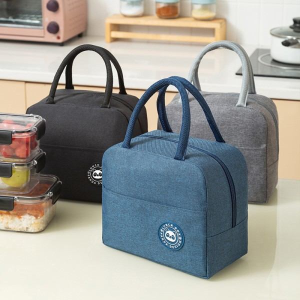 1 ST Bärbar Lunchväska Vattentät Isolerad Canvas Kylväska Termisk Mat Picknick Lunchväska för Kvinnor Flickor Barn Barn