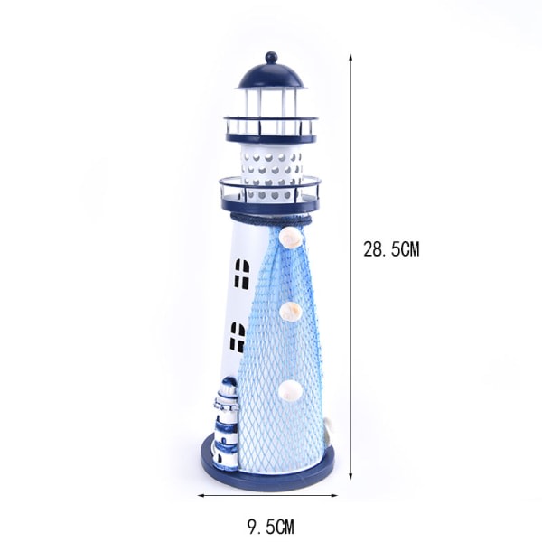 Ocean Flash Lighthouse Fisknät Sjöstjärna Shell Metal Beacon 30CM