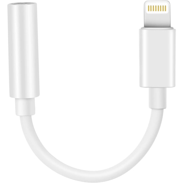 Lightning til 3,5 mm hovedtelefonstik Adapter, til 3,5 mm Audio Aux Jack Adapter Dongle Kabel Konverter Kompatibel med iPhone