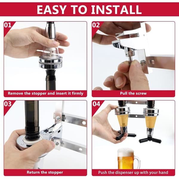 Wall Mounted Alcohol Dispenser - Aluminum Alloy - 2 Nozzles - Easy to Install