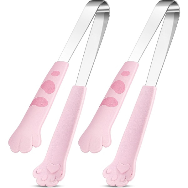 TG Kattepote 7-tommer madtænger Køkken Tænger Kattepote Tænger i rustfrit stål Grill godbidder (2 stk, rosa)