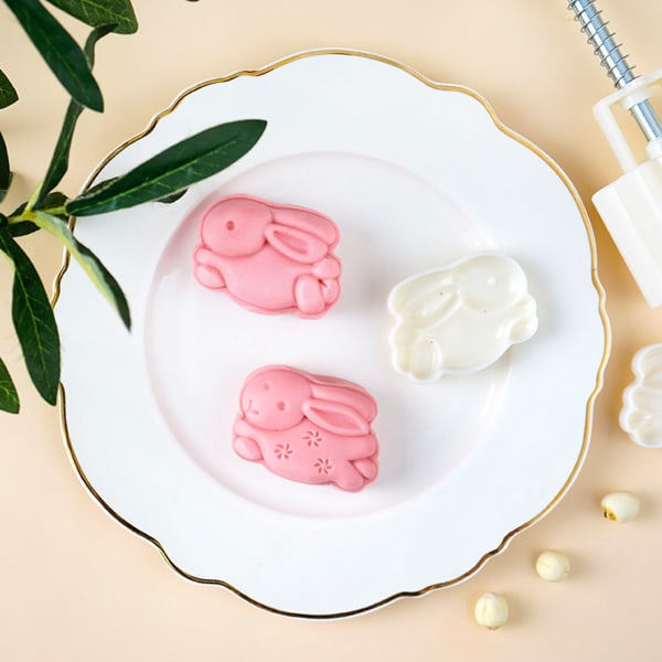 Muotin Muotoinen Kuunleivonnainen Leimasinsetti Kanin Muotoinen Kuunleivonnainen Muotti Festivaali DIY Käsinpainettava Kuunleivonnainen Leikkurit Leivonnaiset Koristelu Gadget