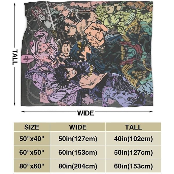 Flanell fleece teppe for kaldt vær Sofa Barnehage, Ultra Cozy Jojo's Bizarre Adventure Eyes Of Heaven Giorno Mista Moving Throw -x222 50x40in 125x100cm