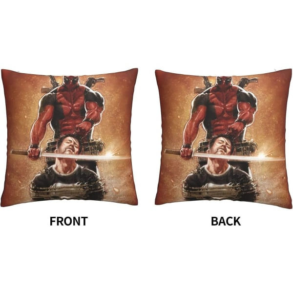 Deadpool Blødt Pudebetræk 45 X 45 Cm Firkantede Pudebetræk Komfortable Dekorative Pudebetræk Luksuriøst Betræk til Sofa Soveværelse med Usynlig