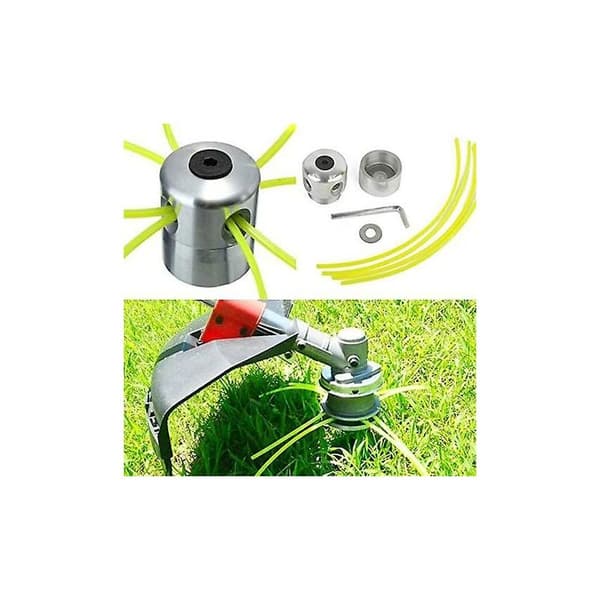 Sett med 2 universelle børstekutterhoder i aluminium - Dobbeltrådshode - Spole med nylontråd - Tilbehør til børstekutter