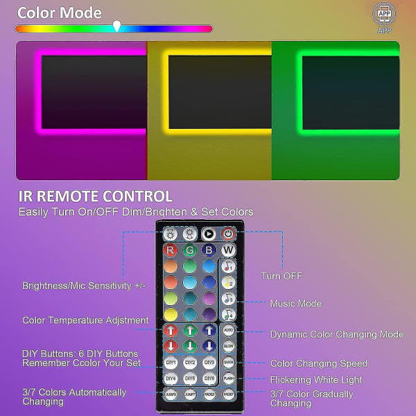 20m LED-ljus Bluetooth RGB-ljus LED-tejpbelysning med 44-tangenter Fjärrkontroll Musiksynkronisering Färgskiftande LED Stämningsremsa