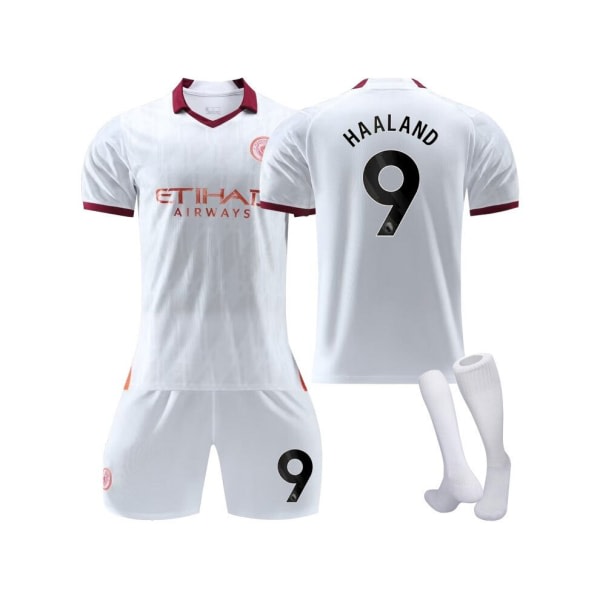 (2023/24 Manchester City Away #9 Haaland fotbollströjasatser för barn, vuxna färg