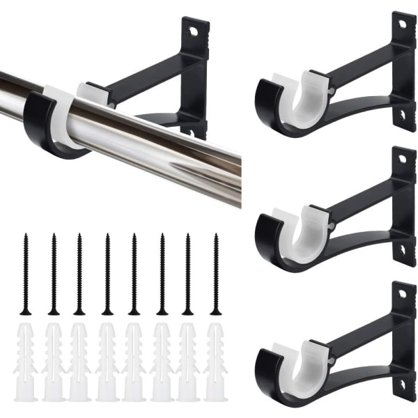 4 stk gardinstangsbeslag af aluminiumslegering 11*8 cm rustfrit beslag til gardinstang