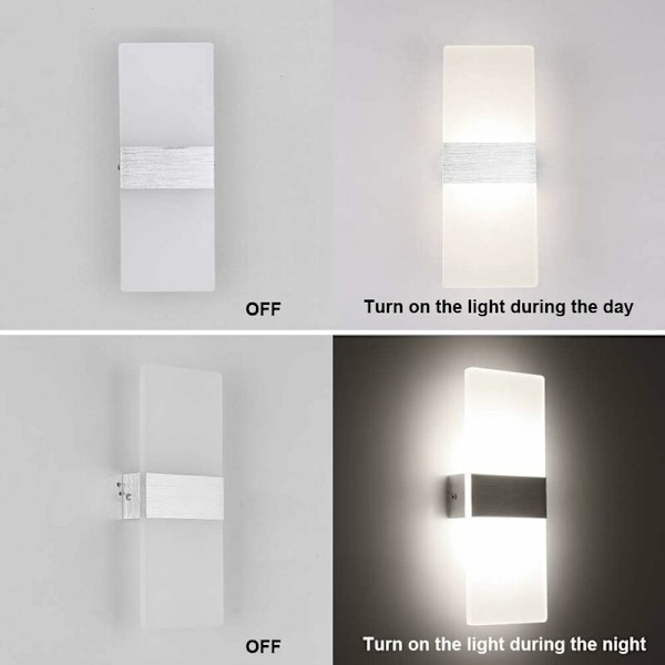 Pakke Innendørs Vegglampe 12W LED Vegglampe Kreativ Design Dekorativ For Soverom Gang Stue Hotellrom Naturlig Hvit 4000K