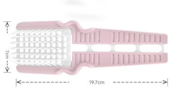 Sammenfoldelig Hårstylingbørste, Hovedbundsmassage- og Udredningskam, Plastik, Til Krøllet, Bølget og Glat Hår, Pink, 2-pak