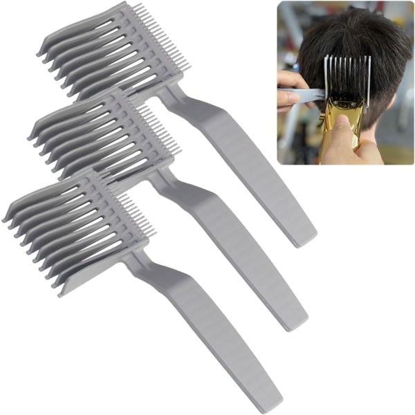 TG Barber Fade Combs, Professionell Böjd Positioneringskam, Professionell Hårklippningskam Flat Top Kam Clipper Kam Böjd Positioneringskam (3:a)