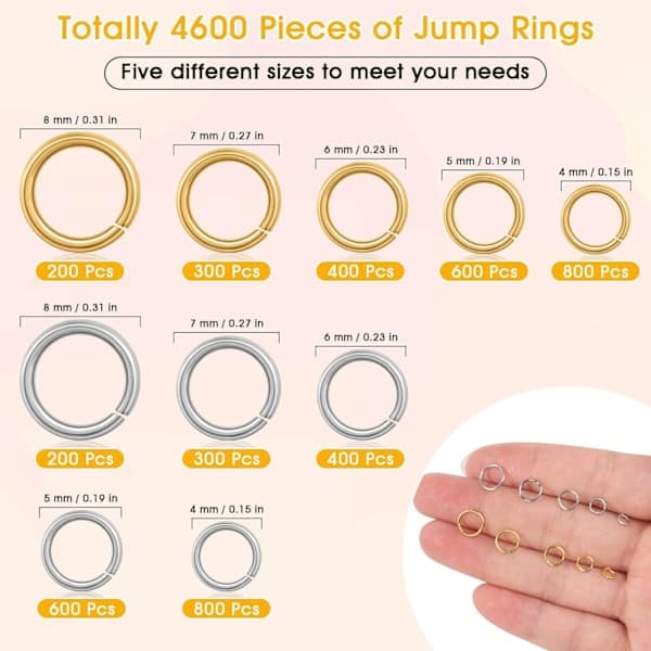 DIY Smykketilbehør 4600 Binderinge Lukkede Åbne Guld Sølv_yux