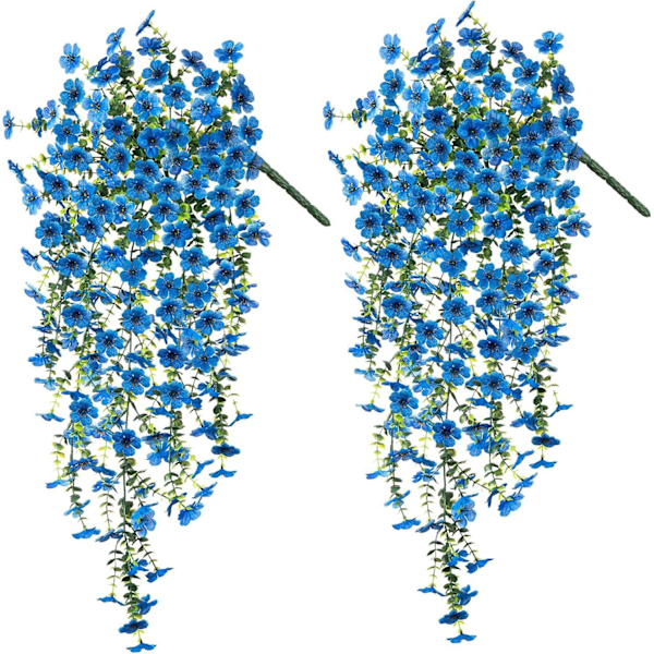Simulasjon plastblomster eukalyptus fiolett grønne blader rotting stue innendørs rom vegghengende dekorasjon falske blomster (Yellow and purple)
